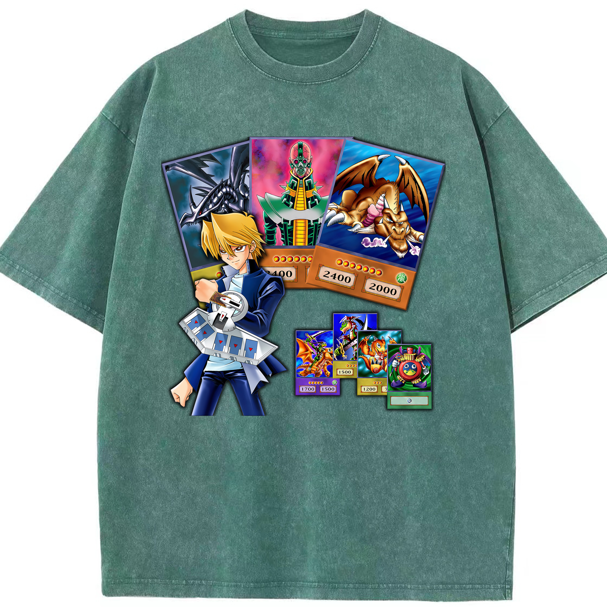 （画像用） 遊☆戯☆王 Yu-Gi-Oh! 綿100% ヴィンテージ風 半袖Tシャツ（フロントプリント）
